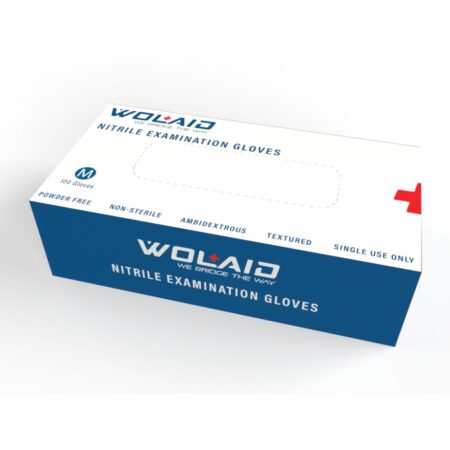 Wolaid Nitrile Gloves Powder Free Medium 100's